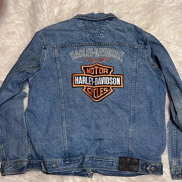 Vintage Denim Harley Davidson Jacket
